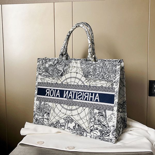 

high sense portable large capacity bag new trend one shoulder versatile foreign style women's embroidery canvas fashion