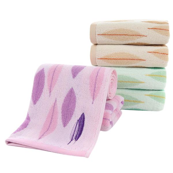 

towel 1 piece leaves printing embroidery 100% cotton face for factory in women bathroom direct rectangle adults 70x35cm men