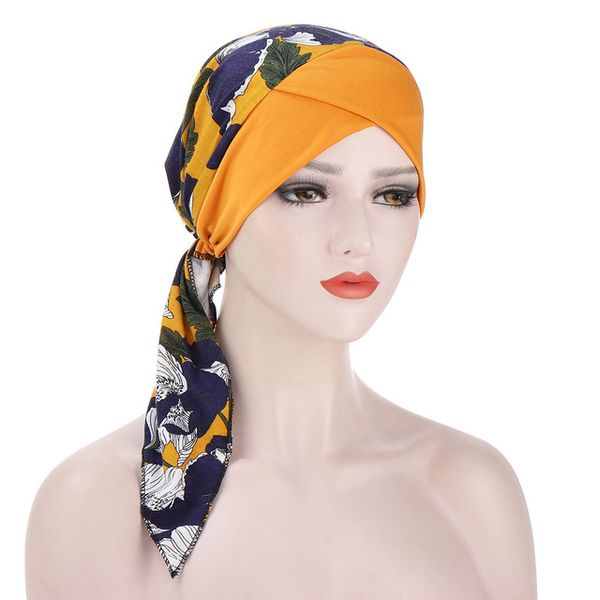 2021 moda cappello turbante code lunghe sciarpa hijab velo musulmano cuffia africa testa femminile avvolge chemio copricapo turbante mujer