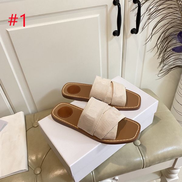 

women woody mules flat slipper in canvas summer lady lettering fabric outdoor leather sole slide sandal size 35-42, Black