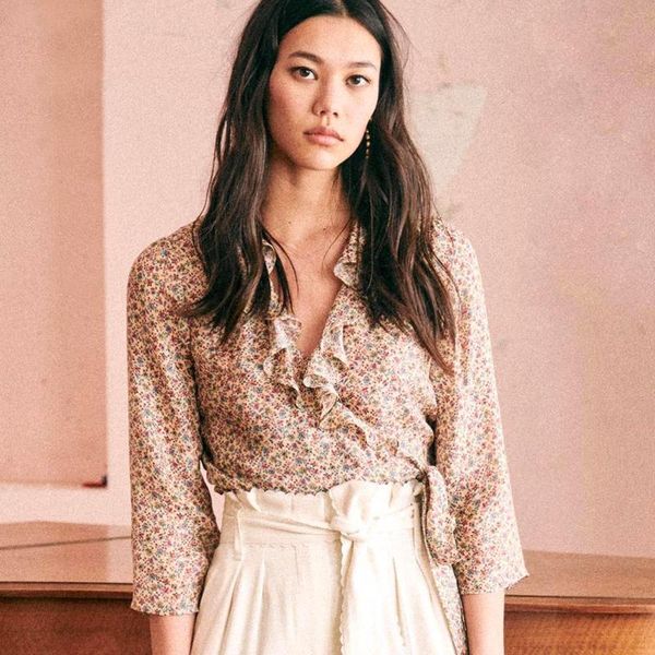 

women's blouses & shirts floral printed woman 2021 summer ruffles v-neck knot waist ladies elegant vintage shirt casual blouse femme et, White