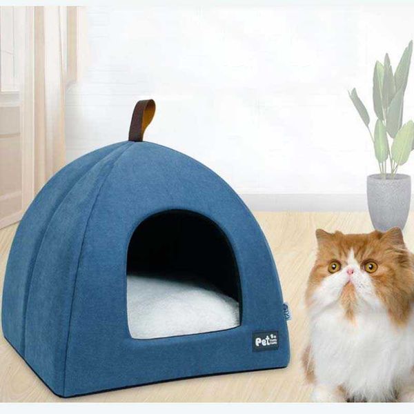 

cat beds & furniture foldable bed for indoor house breathable puppy washable deep sleeping in winter removable kennel durable nest