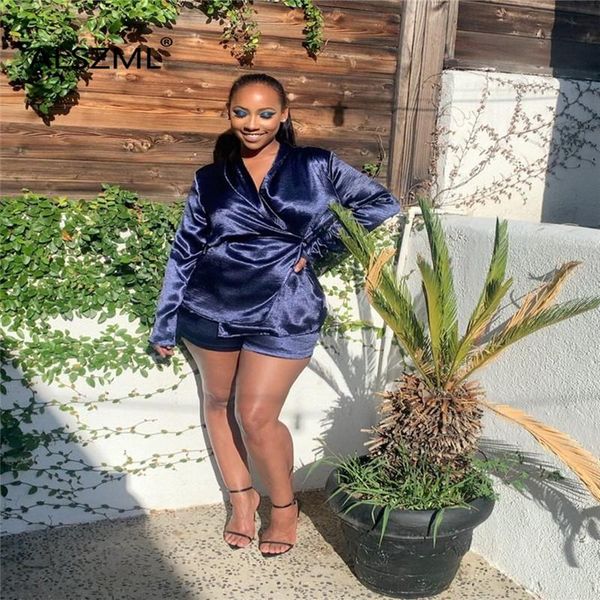 

women's tracksuits 2021 women fashion simple solid color v - neck long sleeves and shorts 2 pieces set office lady, Gray