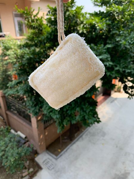 Natural Loofah Placa de lavagem de pano esfregando placa de prato de almofada fácil de limpar a esponja de esponja de cozinha limpa escovas limpas Scrub pad DH9000