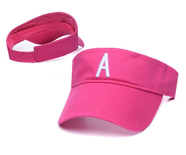 Tinta unita da uomo Lettera A Rosso Personalizzato Sport Visiera parasole Cappelli Moda estiva Fuori porta Cappellini regolabili da donna Hip Hop Cappello estivo moda