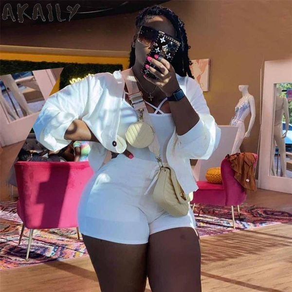 

women's tracksuits akaily summer ribbed sports 2 two piece sets tracksuit womens outfits long sleeve shirt shorts female casual matchin, Gray