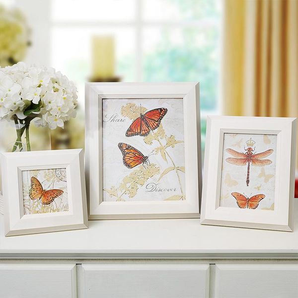 

frames 1pcs retro white po 4''/6''/7''/10'' picture for desktable decorative family wedding pos port