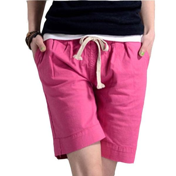 

women's shorts 2021 women short fashion linen candy color casual, White;black