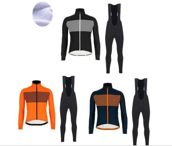 

racing sets pro winter thermal fleece set cycling clothes men's jersey suit sport riding bike mtb clothing bib pants warm ropa, Black;blue