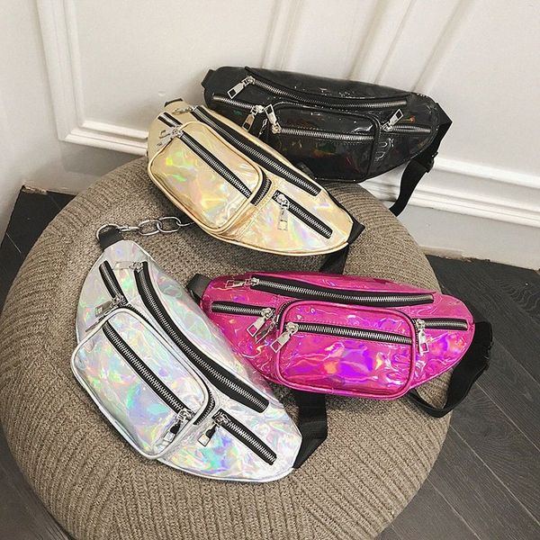 

chain crossbody fashion laser waist packs high capacity personalized wild fanny pack waist bags chest zipper belt bag outdoor n1tu#