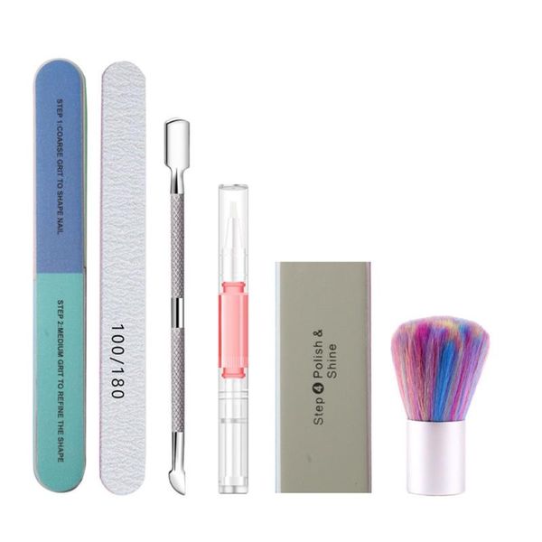 

nail art kits tools file 4 way buffer block dust brush pusher oil pen cuticle clipper