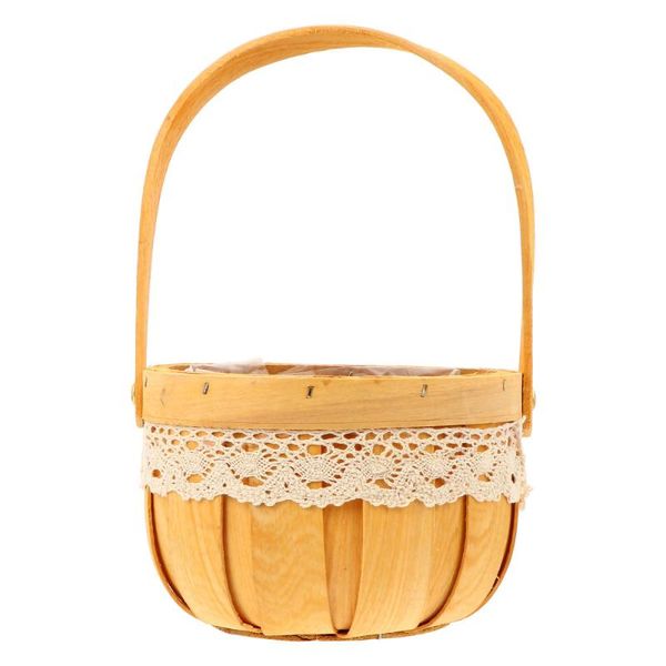 

storage baskets 1pc bamboo hand-woven basket portable flower for store wedding
