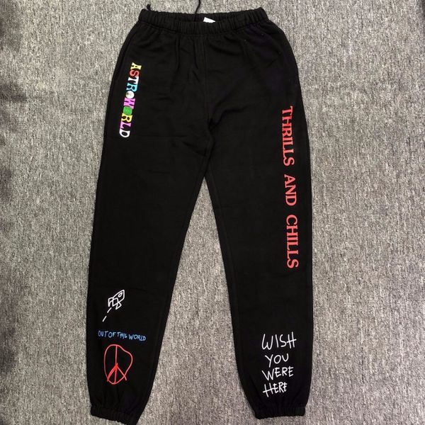 

2021 new astroworld letter printed women men jogging pants hip hop streetwear sweatpants cotton s-xl bu9j, Black