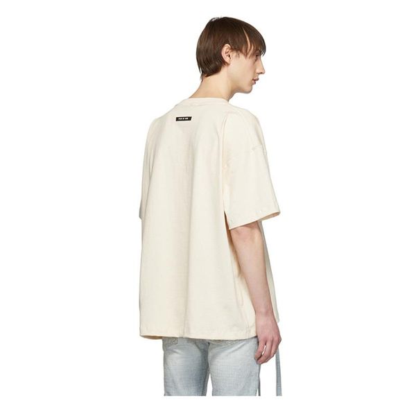 

casual god 19ss fear 6th inside tee summer sleeve breathable out short of hip hop street skateboard t-shirt mowbk, Black