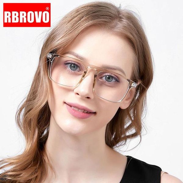 

fashion sunglasses frames rbrovo 2021 square glasses frame women clear eyewear optical designer anti blue light for espejuelos mujer, Black
