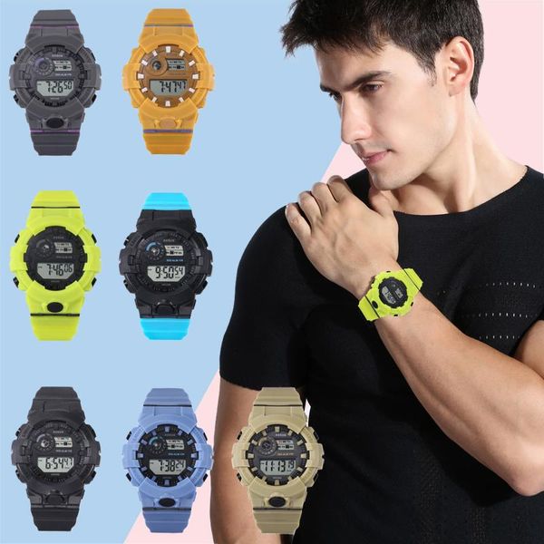 

wristwatches men girls military watch 30m waterproof wristwatch led digital clock male relogios masculino sports watches men's, Slivery;brown