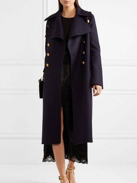 

women's wool & blends manteau femme hiver elgant women coat wool&blands profile woolen clothes winter overcoat long double breasted loo, Black