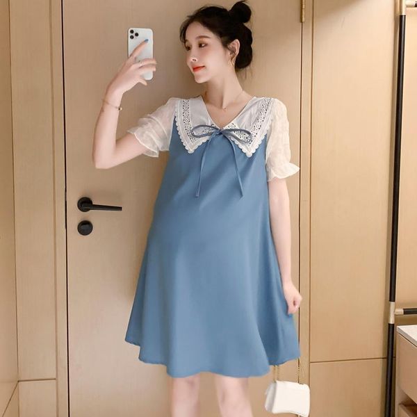 

maternity dresses 2021 arrive summer dress woman lace a-line large size pregnant clothing md-02798, White