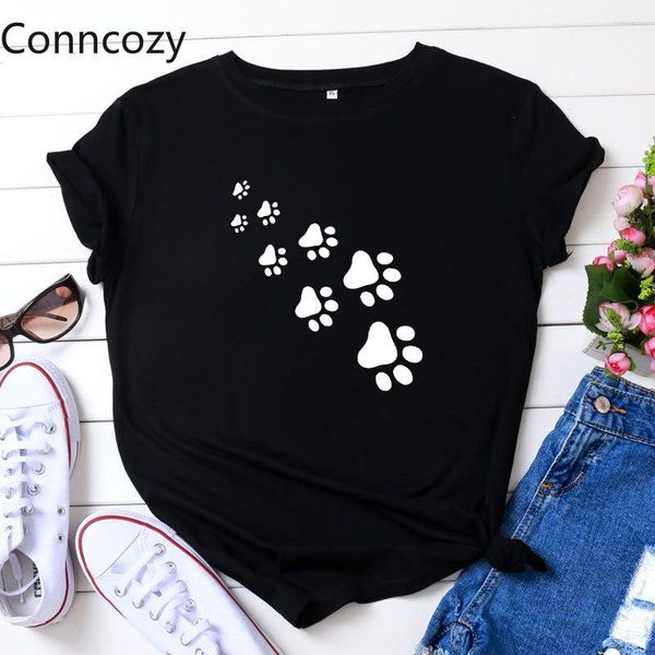 

animal toe print t shirt for women short sleeve summer t shirts cotton teee white plus size loose shirt ladies clothing