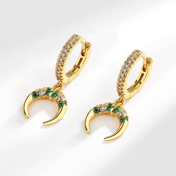 

hoop & huggie ventfille 925 sterling silver colorful tribal retro crescent earrings for women personalized trendy jewelry accessories 2021, Golden;silver