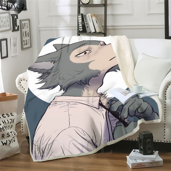 

cloocl new cartoon beastars animal 3d print street style air conditioning blanket sofa teens bedding throw blankets plush quilt