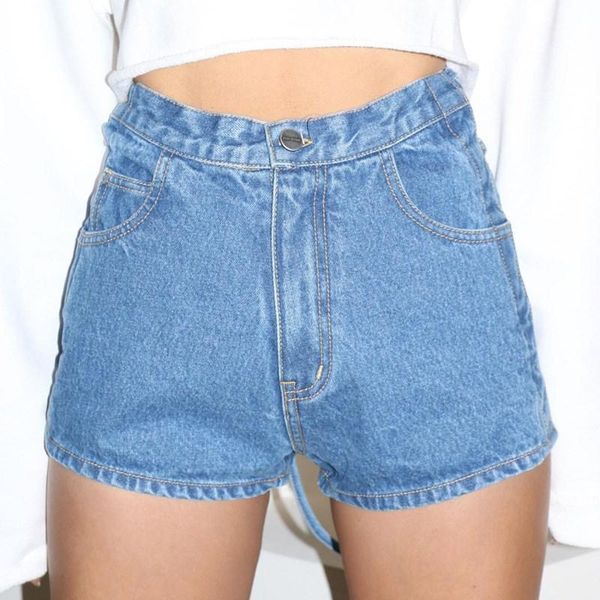 

women's shorts summer back bandage denim streetwear high waist mini jeans vintage slim fit, White;black
