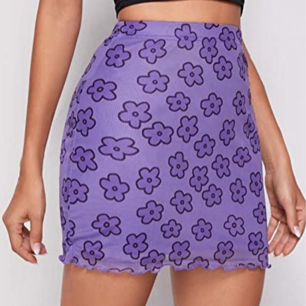 

skirts summer ladies boho bottoms clothes fashion casual floral/leopard print sheer elastic waist lined mini for women girl 2021, Black