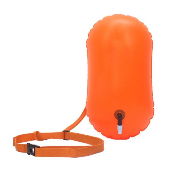 

life vest & buoy ultralight safety float dry bag inflatable open water for swimmers triathletes snorkelers surfers (orange)