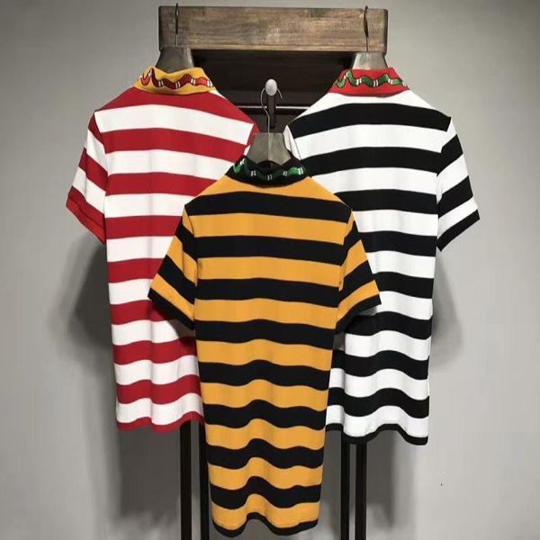 

shirt men's brand new short polo shirt stripe summer embroidery bees men snake brands 2021 sleeve jerseys shirts shirts polo mens 3colo, Black