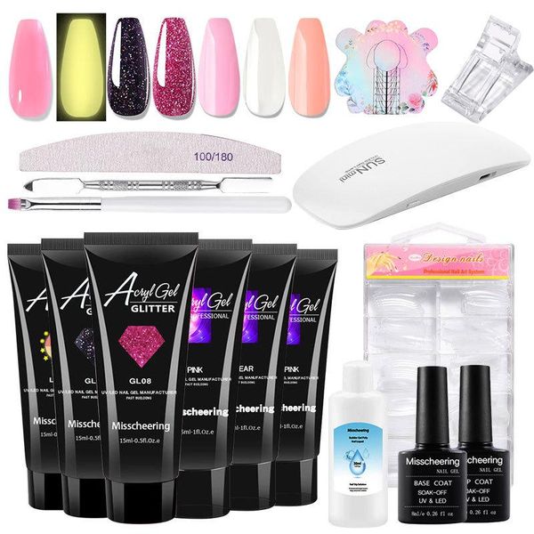 

nail art kits poly uv gel kit lamp polish set quicking building manicure nails glitter for extension tool professional