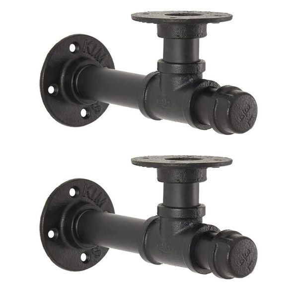 

other home decor 2pcs retro black iron industrial pipe shelf bracket