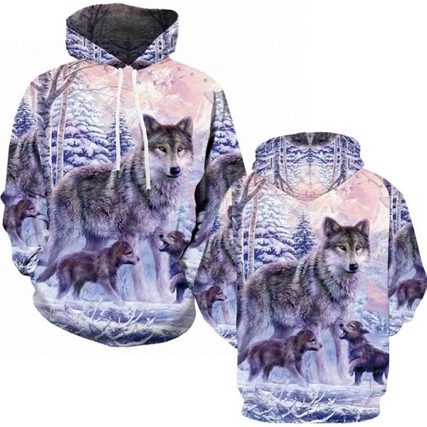 

men's hoodies & sweatshirts 50% s men 3d wolf print long sleeve drawstring hooded sweatshirt pullover hoodie, Black