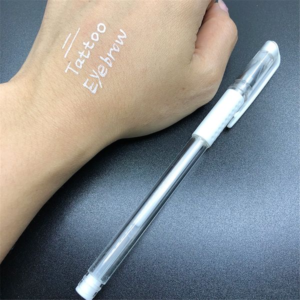 

1pc white eyebrow marker pen tattoo accessories microblading pen tattoo surgical skin marker pen for permanent makeup supplies