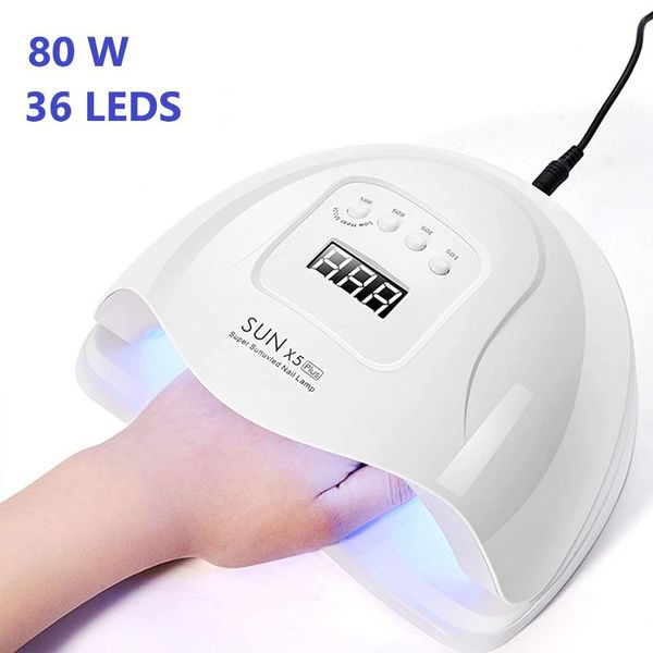

nail dryers 80w 36 leds dryer led lamp uv for curing all gel polish with motion sensing manicure pedicure salon tool