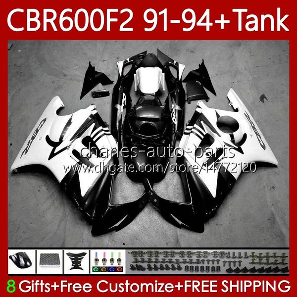 Body Kit für HONDA Karosserie CBR600F2 600CC 600FS 63No.195 CBR 600 600F2 Schwarz Weiß 91-94 CBR600 F2 FS CC 91 92 93 94 CBR600FS CBR600-F2 1991 1992 1993 1994 Verkleidung + Tank