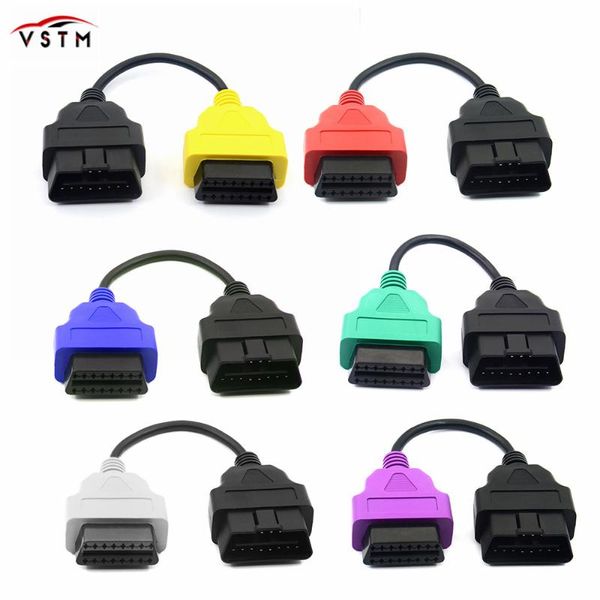 

diagnostic tools 6 color auto obd2 connector adapter cable for fiatecuscan and multiecuscan fi-at al-fa ro-meo lan-cia