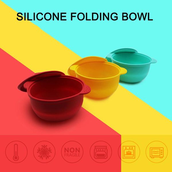

bowls outdoor picnic portable retractable folding lunch box travel silicone instant noodle bowl js22