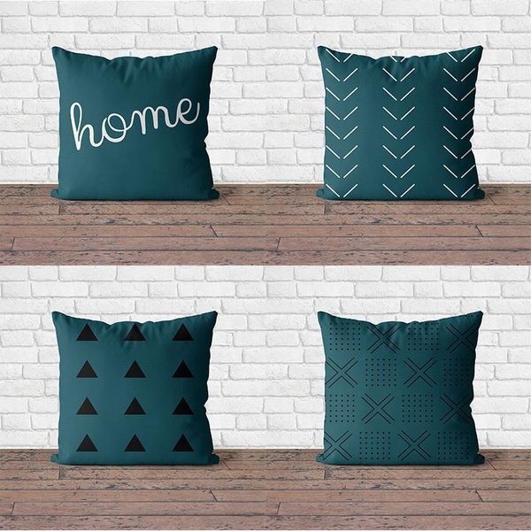 

pillow case fashion turquoise cushion cover polyester geometry decorative pillows home decoration throw pillowcase