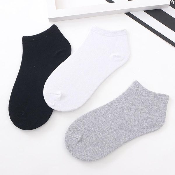 

men's socks 2 pairs women breathable sports solid color boat man ankle white black