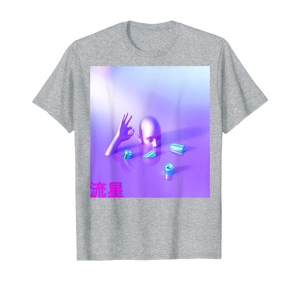 

vaporwave tee shirt - everything is fine retro cgi kanji tee, White;black
