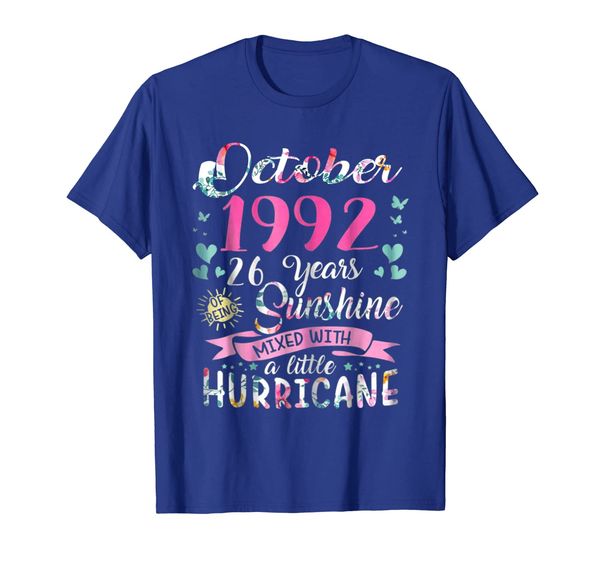 

october 1992 shirt 26 years of being sunshine t shirt gift, White;black