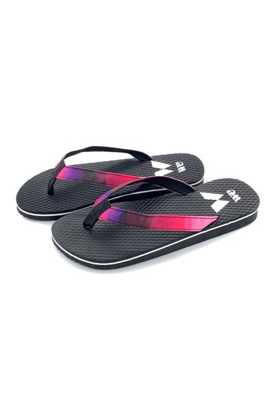 

slippers women's black purple rainbow pattern beach slipper 520
