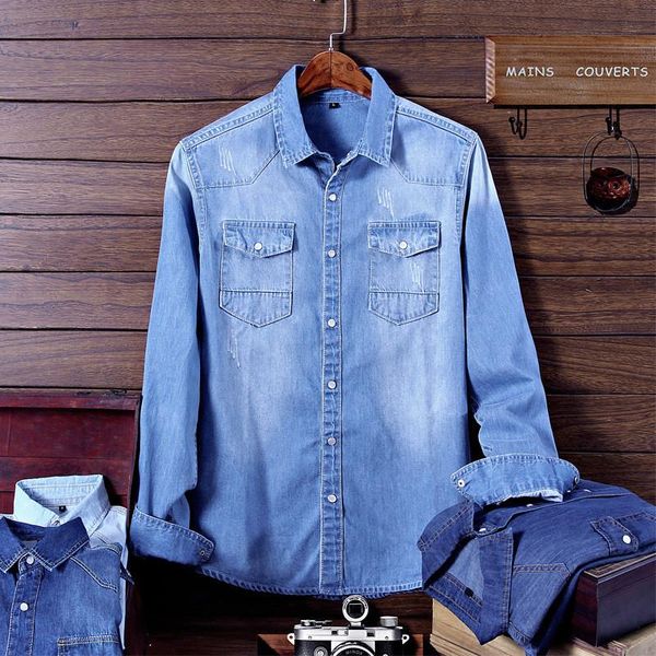 

men's casual shirts autumn denim long sleeve shirt teen korean slim student 3xl, White;black