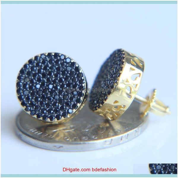 

dangle & chandelier jewelrysimple mens earrings hip hop screw back mirco paved black cz earring gold filled jewerly for shiny cool male drop, Silver