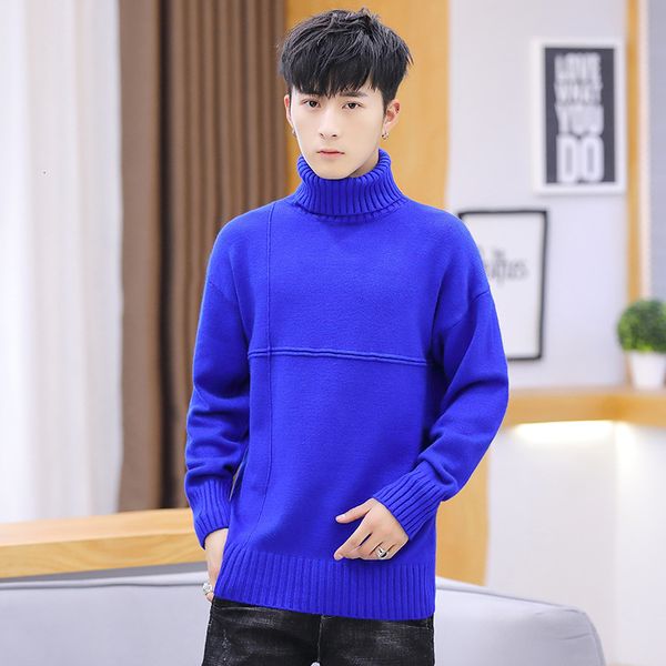 

men's sweaters blouse autumn and winter day-to-day red real blue long sleeve sweater casual turtleneck high 3v9g, White;black