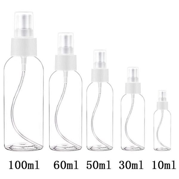 

100pcs transparent plastic empty spray bottle 10/20/30/50/60/100ml can hold disinfectant perfume spray bottle atomizer 10 jllqjc