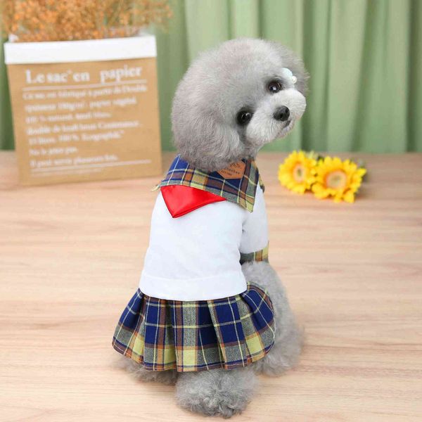

pet cloth dog cat campus style school uniform skirt spring and summer princs