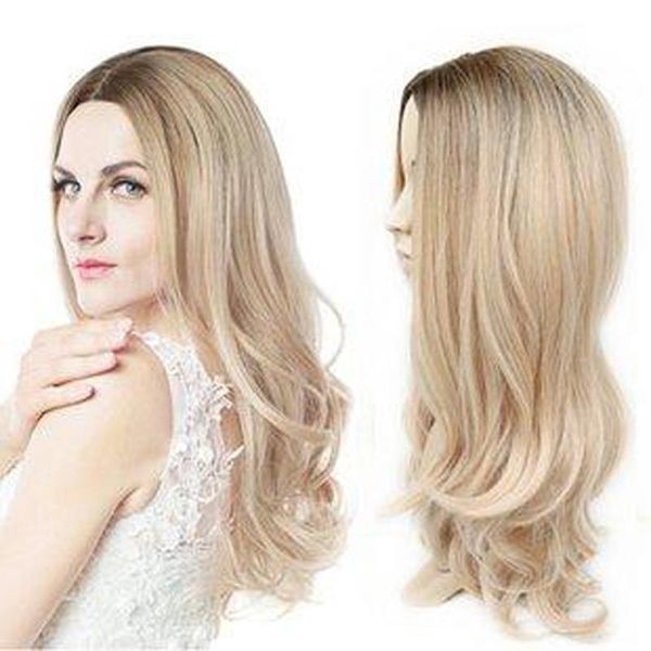 

synthetic wigs wave hair toupee piece without bangs for women 14/20 inches brown 613 gary high temperature fiber, Black