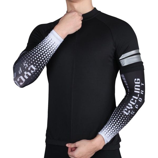 

elbow & knee pads 1 pair outdoor arm sleeve sun uv protection breathable thin soft polyester hand cover men women, Black;gray