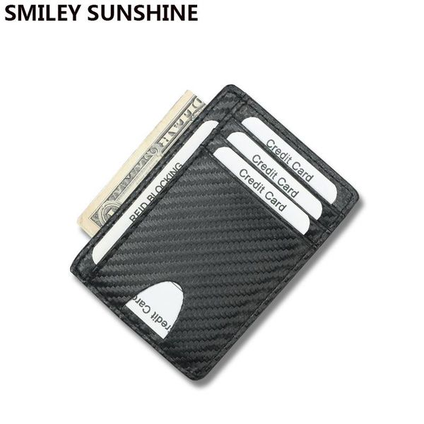 

card holders carbon fiber leather holder wallet slim mini business id creditcard money case short thin small cardholder pocket, Brown;gray